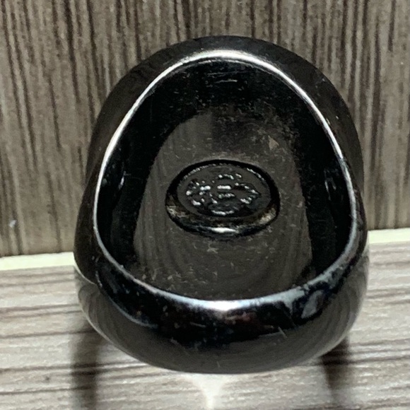 Retired Premier Designs "Black Tie" Hematite Black Crystal Ring, Size 6.5 - Picture 4 of 7